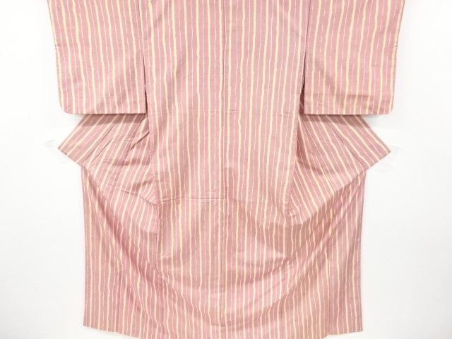 縞模様手織り紬着物